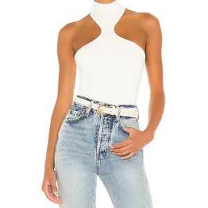 White Halter Bodysuit